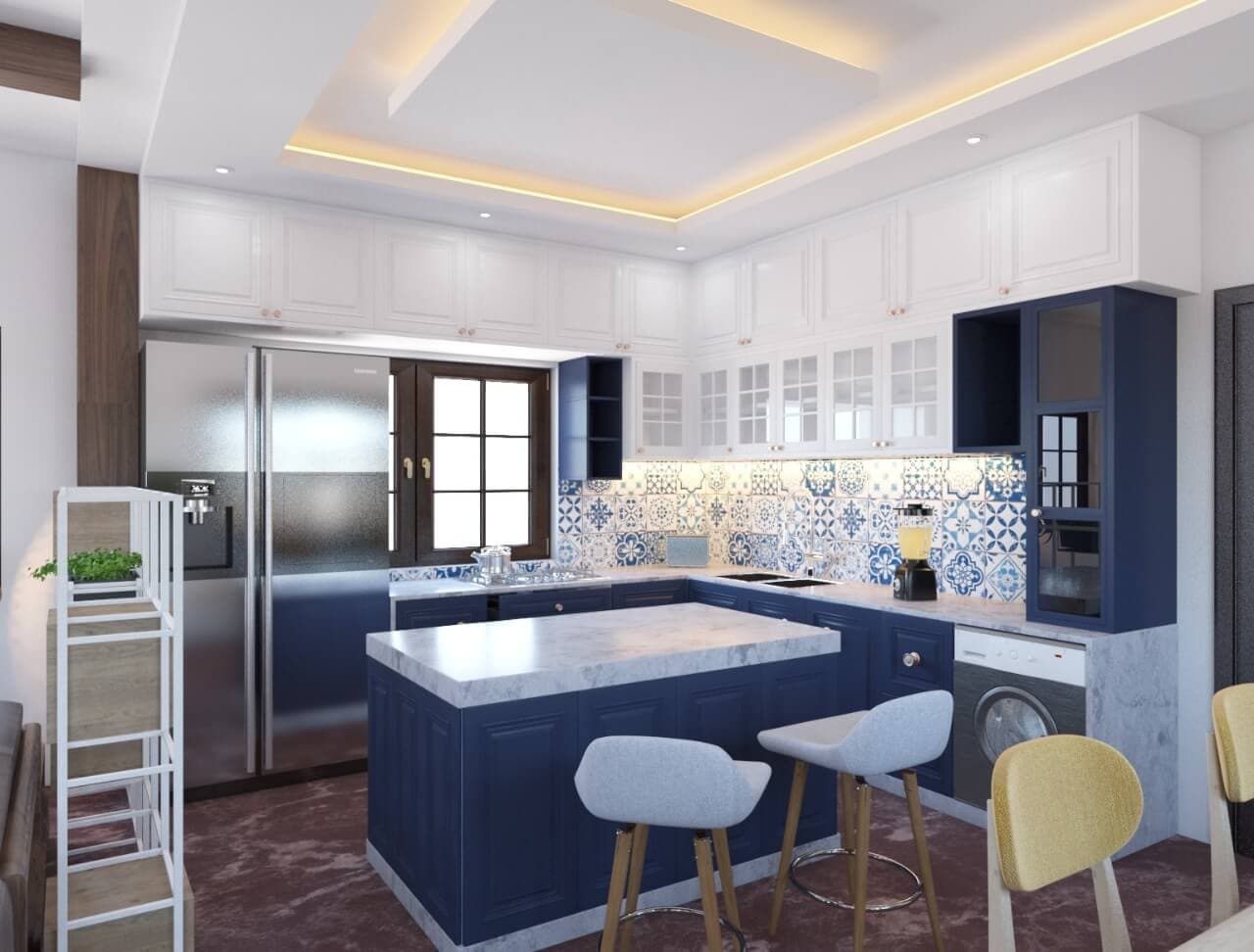 High end chef kitchen interior layout design