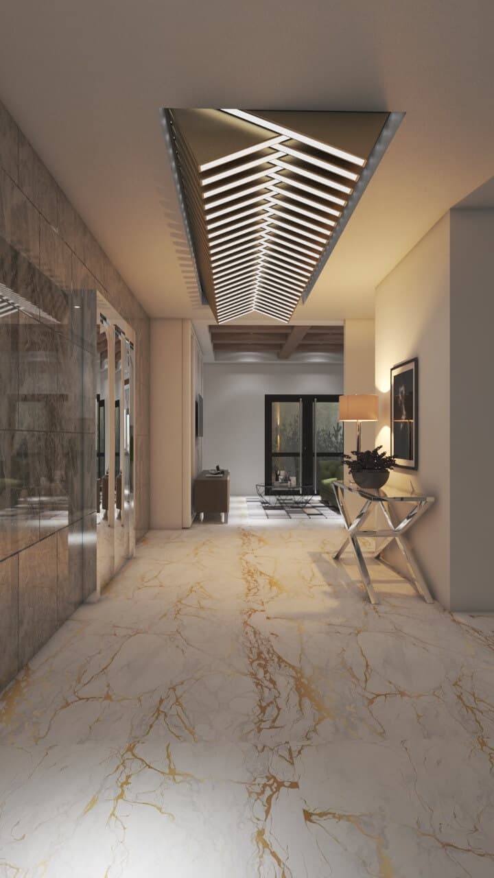 Elegant commercial office lift lobby interior design